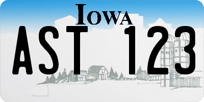 IA license plate AST123