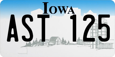 IA license plate AST125