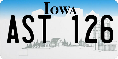 IA license plate AST126
