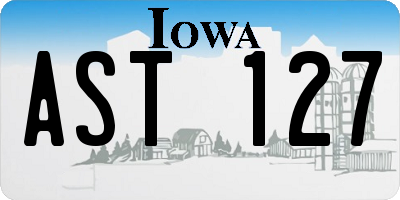 IA license plate AST127