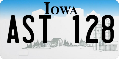 IA license plate AST128