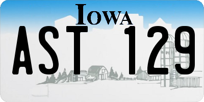 IA license plate AST129