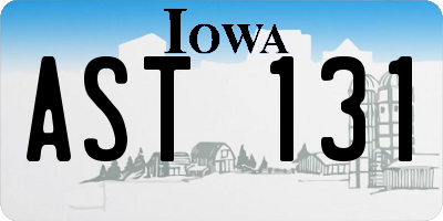 IA license plate AST131