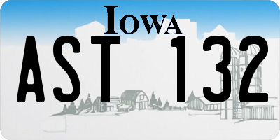 IA license plate AST132