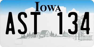 IA license plate AST134