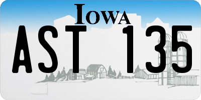 IA license plate AST135