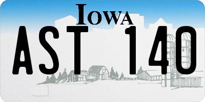 IA license plate AST140