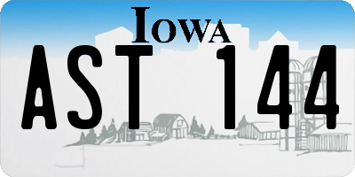 IA license plate AST144