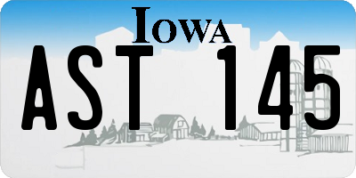 IA license plate AST145