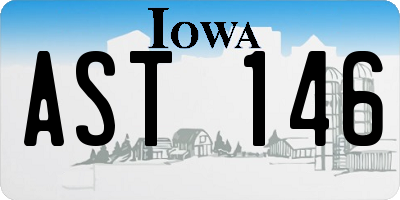 IA license plate AST146