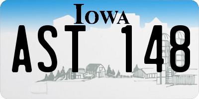 IA license plate AST148