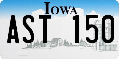 IA license plate AST150
