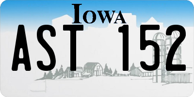 IA license plate AST152