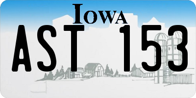 IA license plate AST153