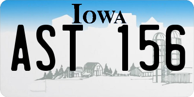 IA license plate AST156