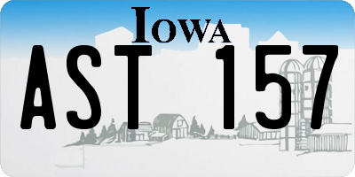 IA license plate AST157
