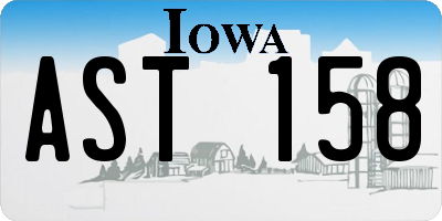 IA license plate AST158