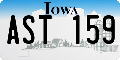 IA license plate AST159