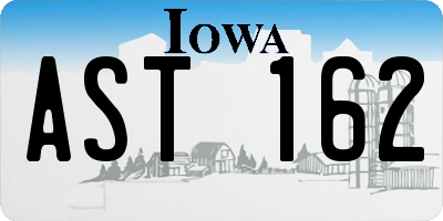 IA license plate AST162