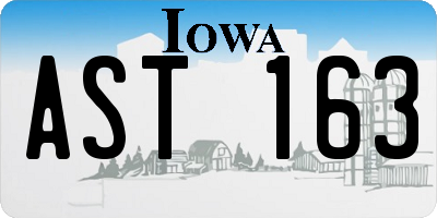 IA license plate AST163