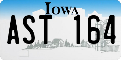 IA license plate AST164