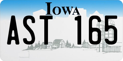 IA license plate AST165