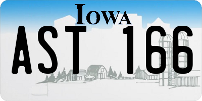 IA license plate AST166