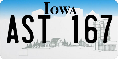 IA license plate AST167