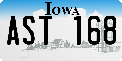 IA license plate AST168