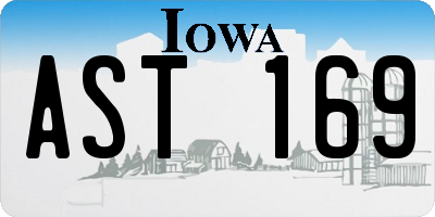 IA license plate AST169