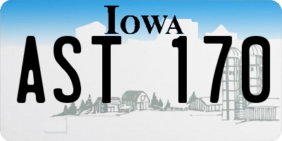 IA license plate AST170
