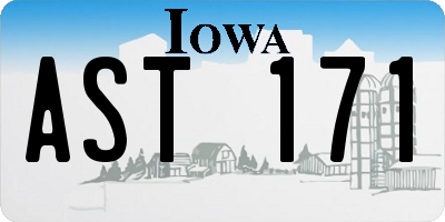 IA license plate AST171