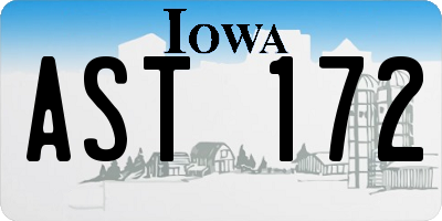 IA license plate AST172