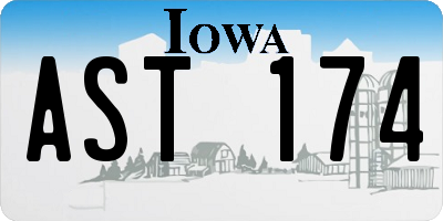 IA license plate AST174