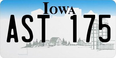 IA license plate AST175