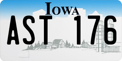 IA license plate AST176
