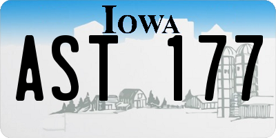IA license plate AST177