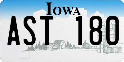 IA license plate AST180