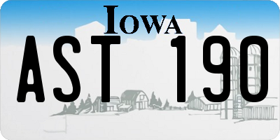 IA license plate AST190