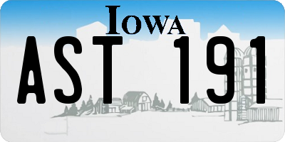 IA license plate AST191