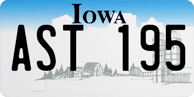 IA license plate AST195