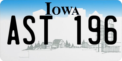 IA license plate AST196