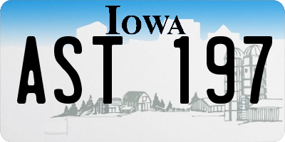 IA license plate AST197