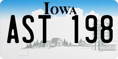 IA license plate AST198