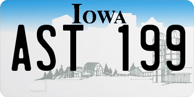 IA license plate AST199