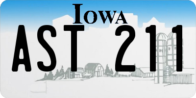 IA license plate AST211
