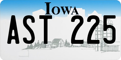 IA license plate AST225