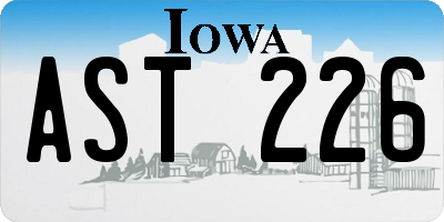 IA license plate AST226