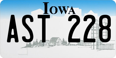 IA license plate AST228