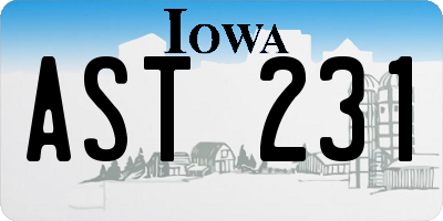 IA license plate AST231
